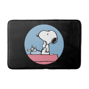 pinda's Snoopy bij de schrijfmachine Badmat