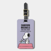 pinda's | Snoopy bij de schrijfmachine Bagagelabel (Voorkant verticaal)