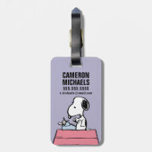 pinda's | Snoopy bij de schrijfmachine Bagagelabel (Achterkant verticaal)