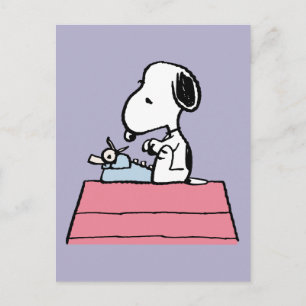 pinda's   Snoopy bij de schrijfmachine Briefkaart