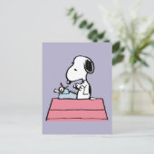 pinda's | Snoopy bij de schrijfmachine Briefkaart (Staand voorkant)