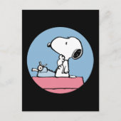 pinda's | Snoopy bij de schrijfmachine Briefkaart (Voorkant)