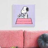 pinda's | Snoopy bij de schrijfmachine Canvas Afdruk (Insitu (Woonkamer))