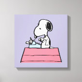 pinda's | Snoopy bij de schrijfmachine Canvas Afdruk (Voorkant)