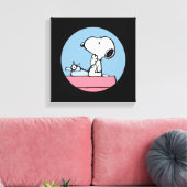 pinda's | Snoopy bij de schrijfmachine Canvas Afdruk (Insitu (Woonkamer))