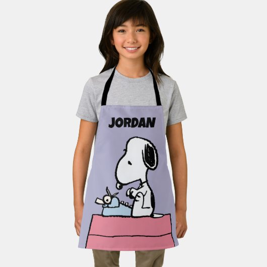 pinda's | Snoopy bij de schrijfmachine | Jouw name Schort (Insitu)