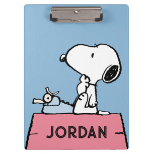 pinda's Snoopy bij de schrijfmachine Klembord