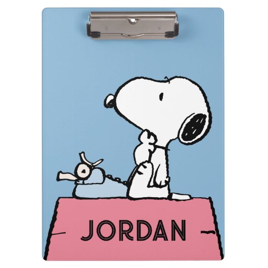 pinda's | Snoopy bij de schrijfmachine Klembord (Voorkant)