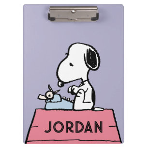 pinda's Snoopy bij de schrijfmachine Klembord