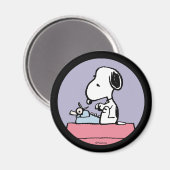 pinda's | Snoopy bij de schrijfmachine Magneet (Voorkant / Achterkant)