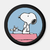 pinda's | Snoopy bij de schrijfmachine Magneet (Voorkant)