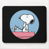 pinda's | Snoopy bij de schrijfmachine Muismat (Voorkant)