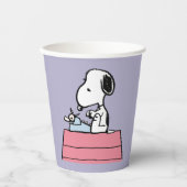 pinda's | Snoopy bij de schrijfmachine Papieren Bekers (Voorkant)