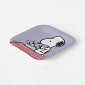 pinda's | Snoopy bij de schrijfmachine Papieren Bordje (Gebogen)