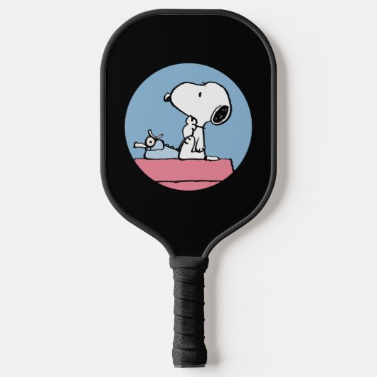 pinda's | Snoopy bij de schrijfmachine Pickleball Paddle (Voorkant)