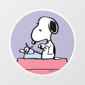 pinda's | Snoopy bij de schrijfmachine Raamsticker (Vel)