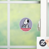 pinda's | Snoopy bij de schrijfmachine Raamsticker (Huis)