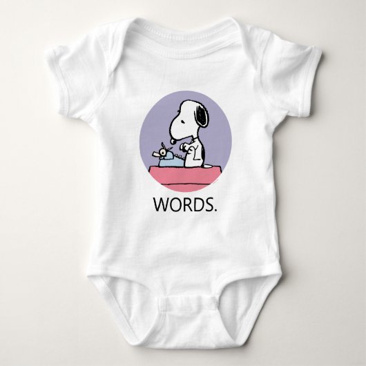 pinda's | Snoopy bij de schrijfmachine Romper (Voorkant)