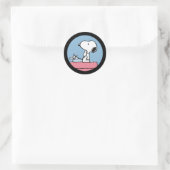 pinda's | Snoopy bij de schrijfmachine Ronde Sticker (Tas)