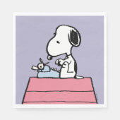 pinda's | Snoopy bij de schrijfmachine Servet (Voorkant)