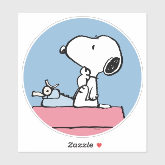 pinda's | Snoopy bij de schrijfmachine Sticker (Vel)