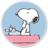 pinda's | Snoopy bij de schrijfmachine Sticker (Voorkant)