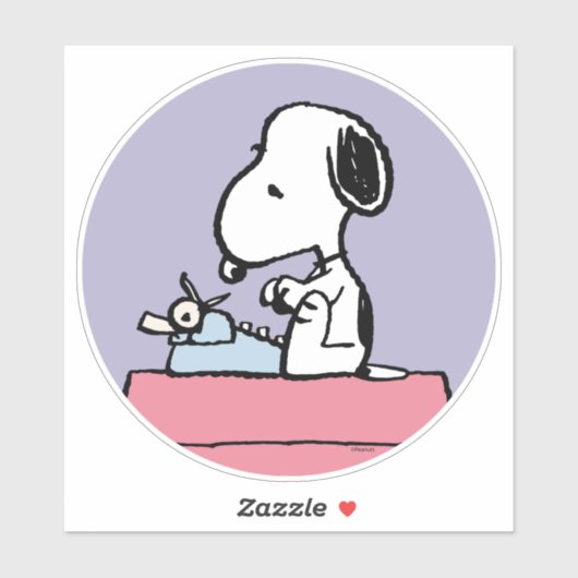 pinda's | Snoopy bij de schrijfmachine Sticker (Vel)