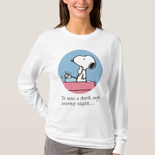 pinda's | Snoopy bij de schrijfmachine T-shirt (Voorkant)