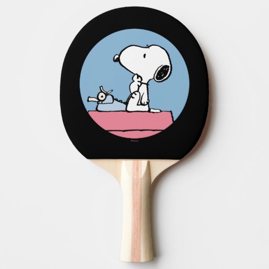 pinda's | Snoopy bij de schrijfmachine Tafeltennisbatje (Voorkant)