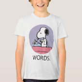 pinda's | Snoopy bij de schrijfmachine Tri-Blend Shirt (Voorkant)