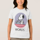 pinda's | Snoopy bij de schrijfmachine Tri-Blend Shirt (Voorkant)