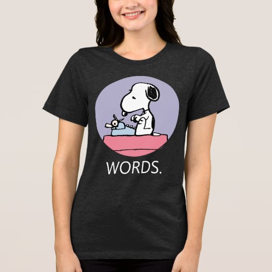 pinda's | Snoopy bij de schrijfmachine Tri-Blend Shirt (Voorkant)