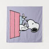 pinda's | Snoopy bij de schrijfmachine Wandkleed (Voorkant (horizontaal))