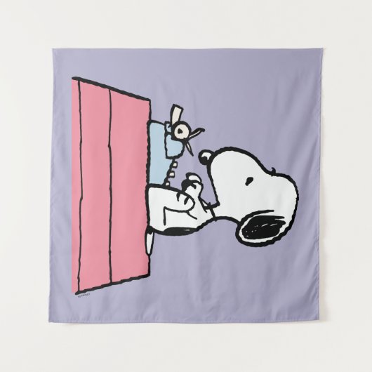 pinda's | Snoopy bij de schrijfmachine Wandkleed (Voorkant (horizontaal))