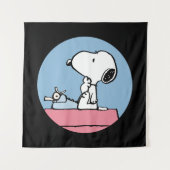 pinda's | Snoopy bij de schrijfmachine Wandkleed (Voorkant)