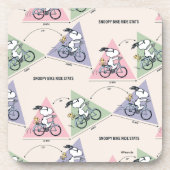 pinda's | Snoopy Bike Ride Stats Bier Onderzetter (Voorkant)