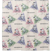 pinda's | Snoopy Bike Ride Stats Douchegordijn (Voorkant)