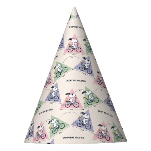 pinda's | Snoopy Bike Ride Stats Feesthoedjes (Voorkant)