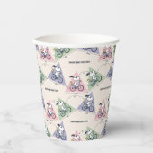 pinda's | Snoopy Bike Ride Stats Papieren Bekers (Voorkant)