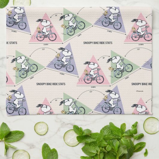pinda's | Snoopy Bike Ride Stats Theedoek (Gevouwen)