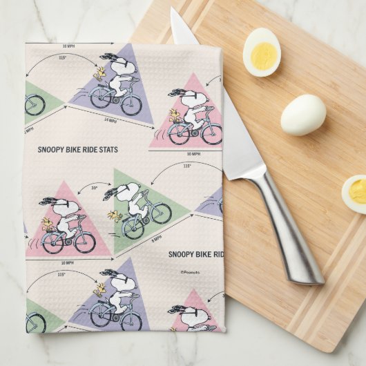 pinda's | Snoopy Bike Ride Stats Theedoek (Quarter Fold)