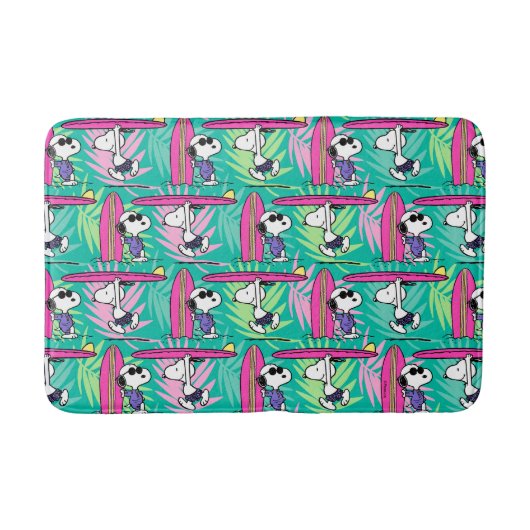 pinda's | Snoopy Blauwgroen Surf Patroon Badmat (Voorkant)