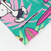 pinda's | Snoopy Blauwgroen Surf Patroon Fleece Deken (Hoek)