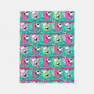 pinda's   Snoopy Blauwgroen Surf Patroon Fleece Deken