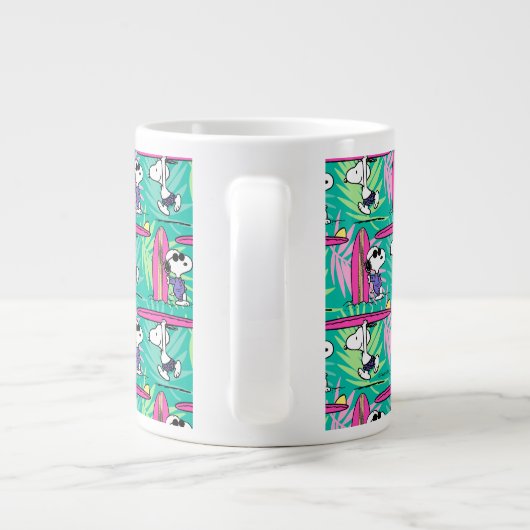 pinda's | Snoopy Blauwgroen Surf Patroon Grote Koffiekop (Achterkant)