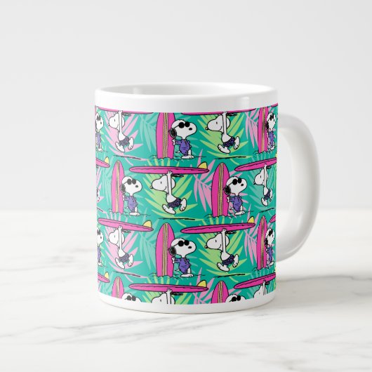 pinda's | Snoopy Blauwgroen Surf Patroon Grote Koffiekop (Voorkant rechts)