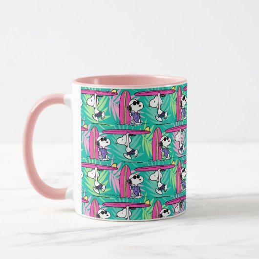 pinda's | Snoopy Blauwgroen Surf Patroon Mok (Links)