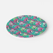 pinda's | Snoopy Blauwgroen Surf Patroon Papieren Bordje (Gekanteld)