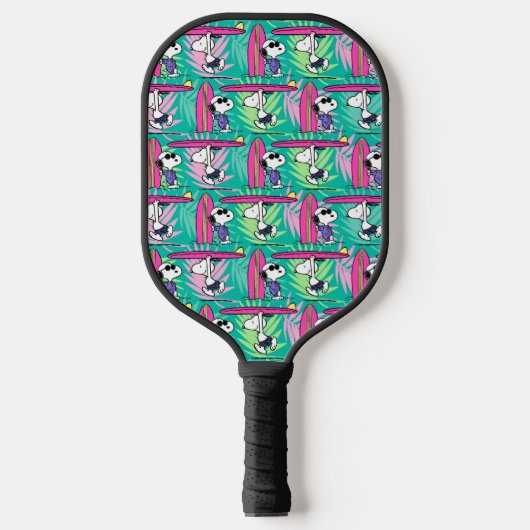 pinda's | Snoopy Blauwgroen Surf Patroon Pickleball Paddle (Voorkant)
