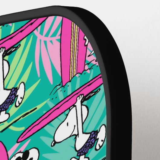 pinda's | Snoopy Blauwgroen Surf Patroon Pickleball Paddle (Links Detail)